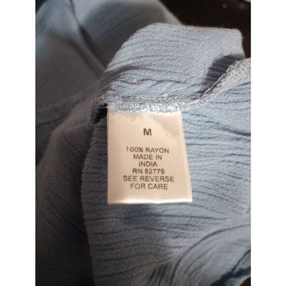 Magnolia Lane Shirt Ladies Medium Blue Bohemian - Picture 5 of 6